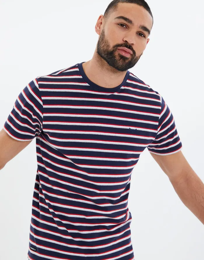 Men Navy and Multi Stripe TShirt Navy Threadbare TShirts Men Navy and Multi Stripe TShirt Navy Threadbare TShirts