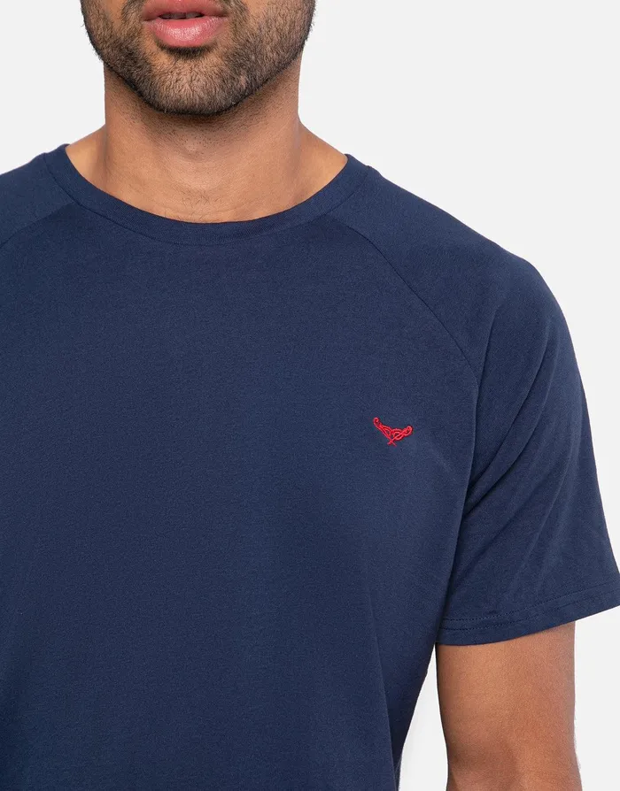 Men Navy and Red Check Pyjama TShirt and Bottoms 2Piece Set Navy Threadbare Loungewear Men Navy and Red Check Pyjama TShirt and Bottoms 2Piece Set Navy Threadbare Loungewear