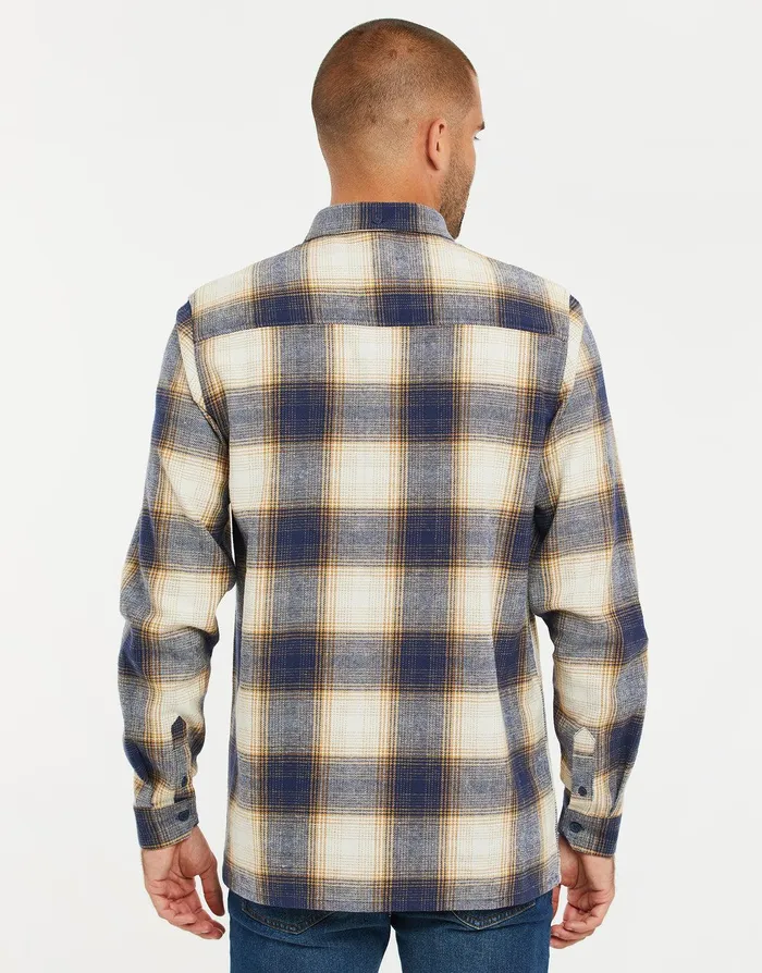 Men Navy Check Long Sleeve Shirt Navy Threadbare Shirts Men Navy Check Long Sleeve Shirt Navy Threadbare Shirts