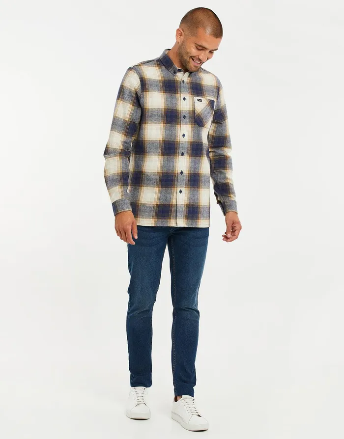 Men Navy Check Long Sleeve Shirt Navy Threadbare Shirts Men Navy Check Long Sleeve Shirt Navy Threadbare Shirts