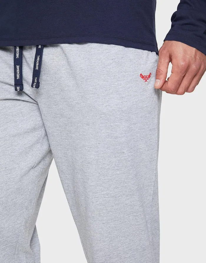 Men Navy Colourblock Long Pyjamas 2Piece Set Navy Threadbare Loungewear Men Navy Colourblock Long Pyjamas 2Piece Set Navy Threadbare Loungewear