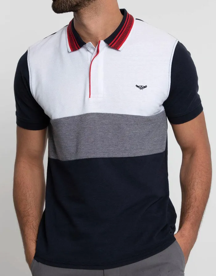 Men Navy Colourblock Rib Collar Polo Shirt Navy Threadbare Polo Shirts Men Navy Colourblock Rib Collar Polo Shirt Navy Threadbare Polo Shirts