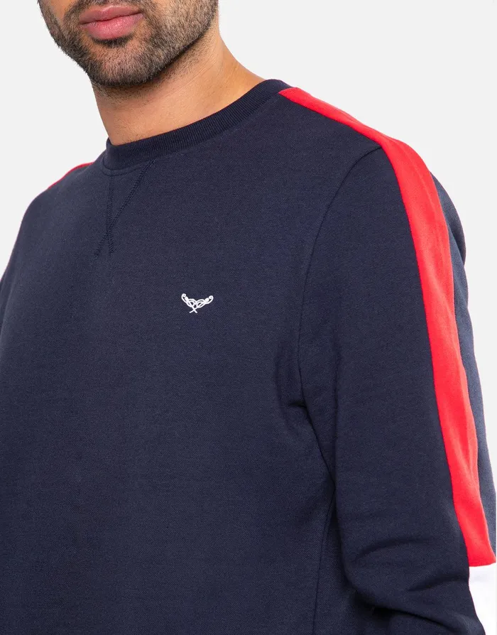 Men Navy Contrast Stripe Sweatshirt Navy Threadbare Sweatshirts Men Navy Contrast Stripe Sweatshirt Navy Threadbare Sweatshirts