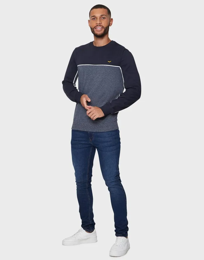 Men Navy Grindle Colourblock Jumper Navy Grindle Threadbare Sweatshirts Men Navy Grindle Colourblock Jumper Navy Grindle Threadbare Sweatshirts