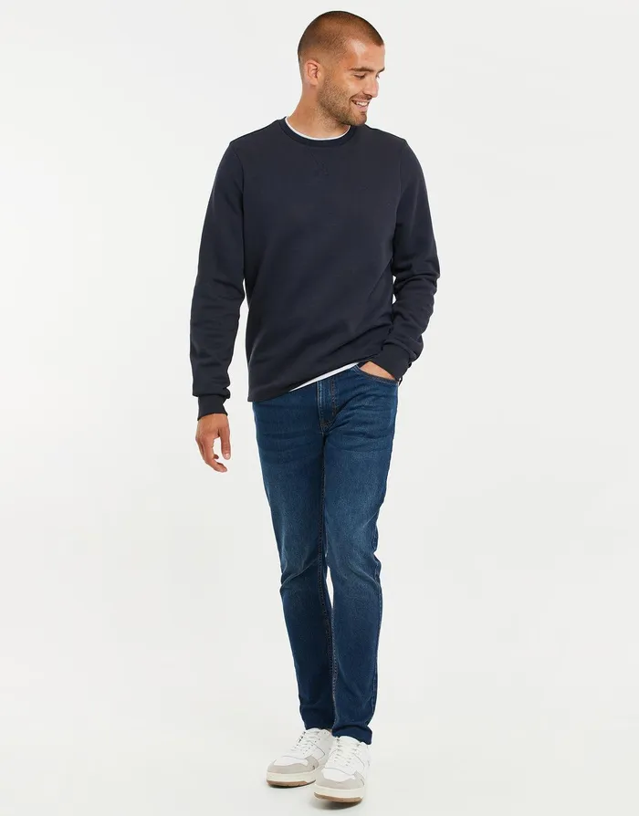 Men Navy Mock TShirt Sweatshirt Navy Threadbare Sweatshirts Men Navy Mock TShirt Sweatshirt Navy Threadbare Sweatshirts