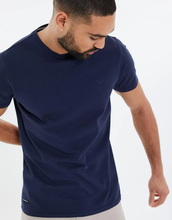 Men Navy Popcorn Jersey TShirt Navy Threadbare TShirts Men Navy Popcorn Jersey TShirt Navy Threadbare TShirts
