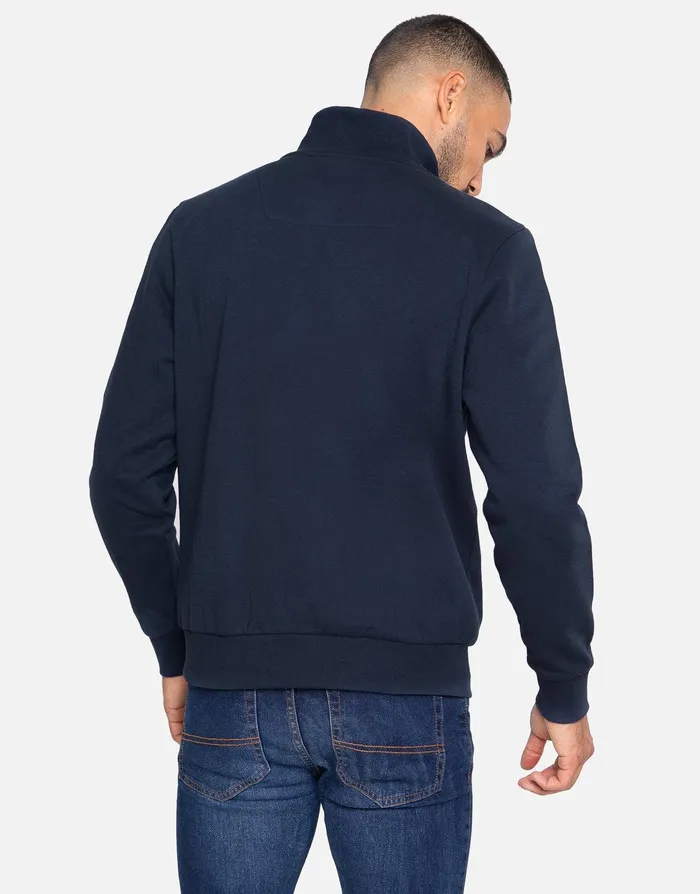 Men Navy Quarter Zip Knitted Sweatshirt Navy Threadbare Sweatshirts Men Navy Quarter Zip Knitted Sweatshirt Navy Threadbare Sweatshirts