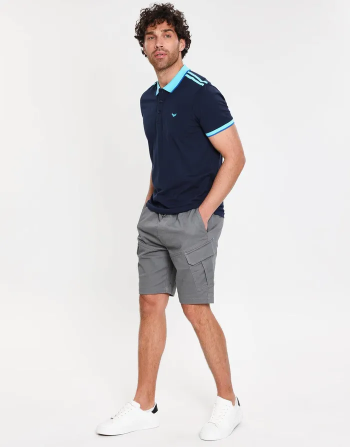 Men Navy Tonal Rib Collar Polo Shirt Navy Threadbare Polo Shirts Men Navy Tonal Rib Collar Polo Shirt Navy Threadbare Polo Shirts