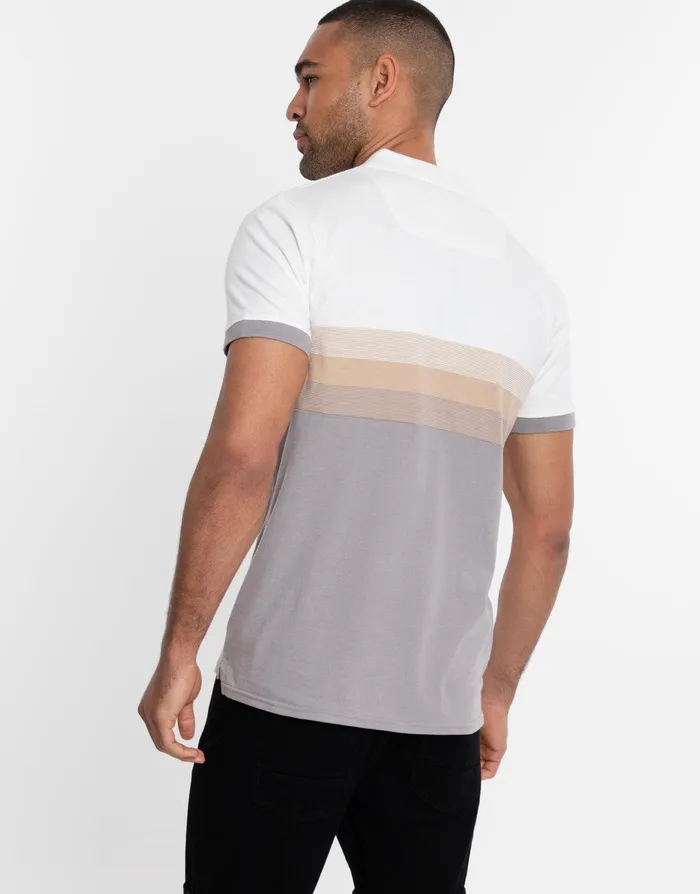 Men Neutral Colourblock Rib Collar Polo Shirt Neutral Threadbare Polo Shirts Men Neutral Colourblock Rib Collar Polo Shirt Neutral Threadbare Polo Shirts