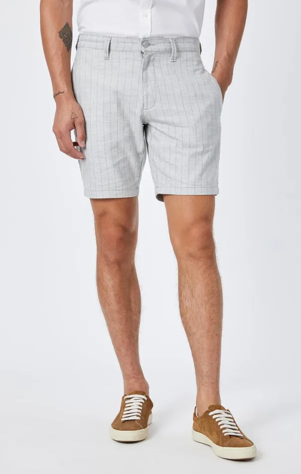 Men Noah Shorts In Grey Stripe Linen Mavi Jeans Shorts Men Noah Shorts In Grey Stripe Linen Mavi Jeans Shorts