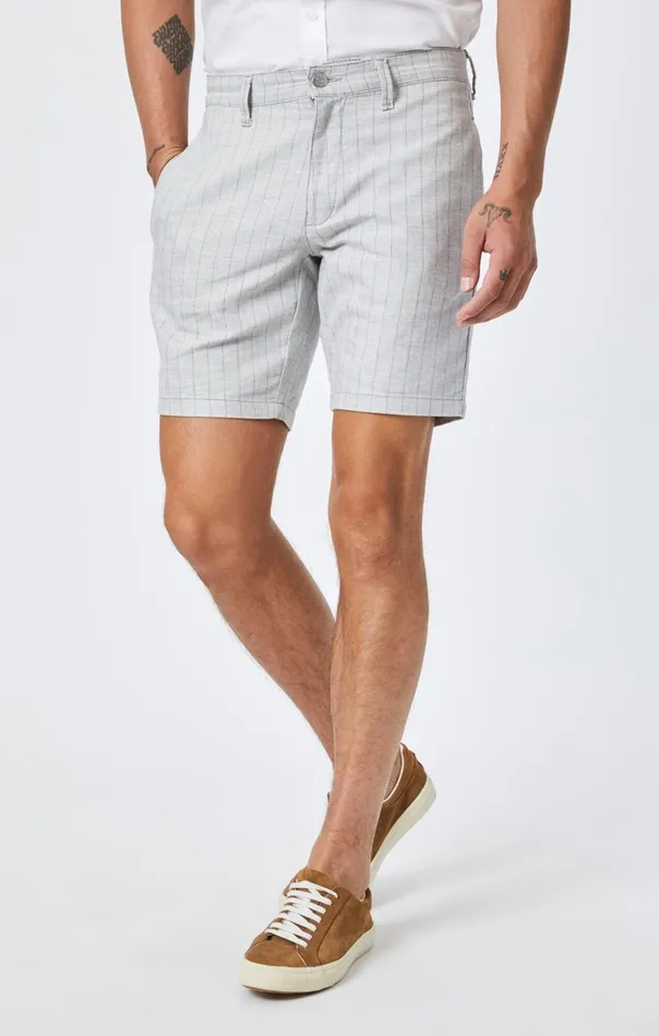 Men Noah Shorts In Grey Stripe Linen Mavi Jeans Shorts Men Noah Shorts In Grey Stripe Linen Mavi Jeans Shorts