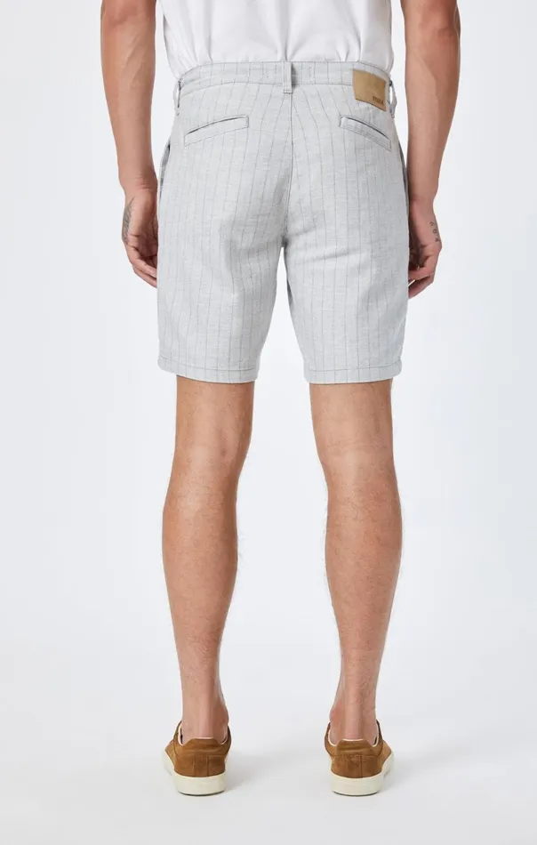 Men Noah Shorts In Grey Stripe Linen Mavi Jeans Shorts Men Noah Shorts In Grey Stripe Linen Mavi Jeans Shorts