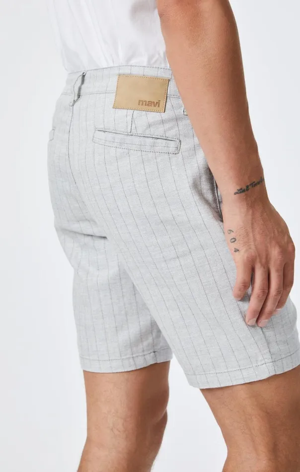 Men Noah Shorts In Grey Stripe Linen Mavi Jeans Shorts Men Noah Shorts In Grey Stripe Linen Mavi Jeans Shorts