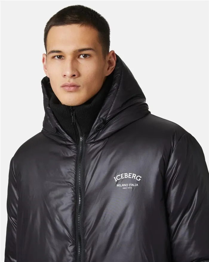 Men OUTERWEAR Iceberg Nylon Down Jacket With Logo Men OUTERWEAR Iceberg Nylon Down Jacket With Logo