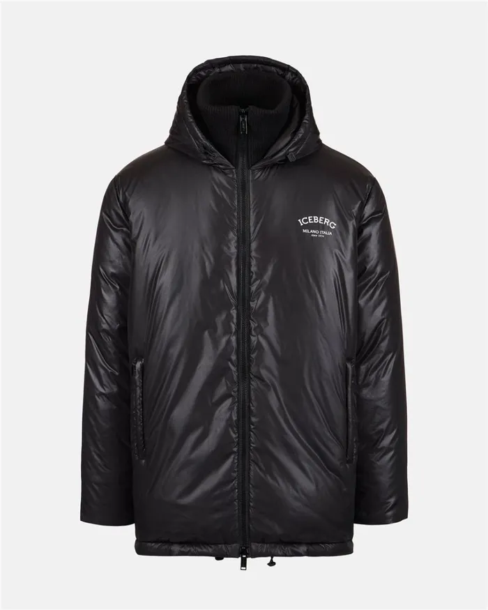 Men OUTERWEAR Iceberg Nylon Down Jacket With Logo Men OUTERWEAR Iceberg Nylon Down Jacket With Logo