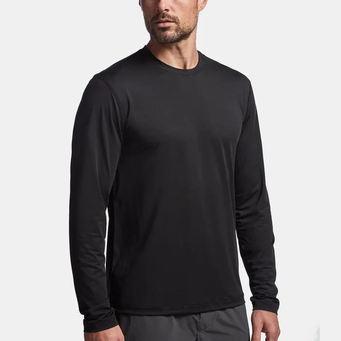 Men Performance Tops James Perse Perforated Performance Crew Black