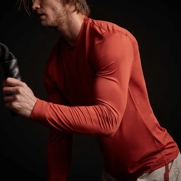 Men Performance Tops James Perse Perforated Performance Crew Tamarind