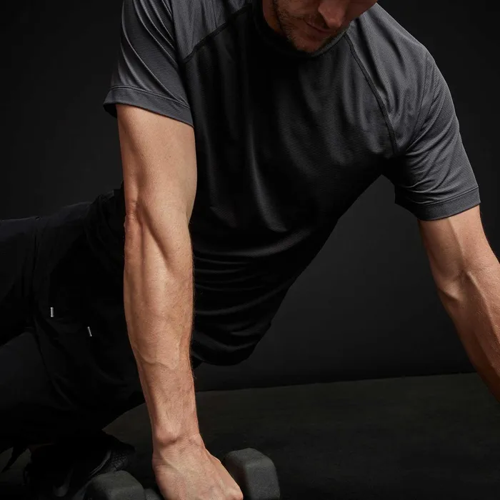 Men Performance Tops James Perse Two Tone Short Sleeve Raglan Crew Blackslate