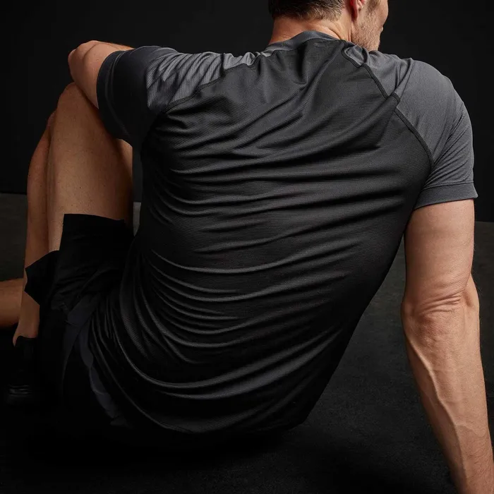 Men Performance Tops James Perse Two Tone Short Sleeve Raglan Crew Blackslate