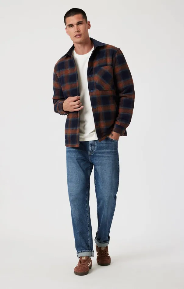 Men Plaid Shacket In Brick Red Check Mavi Jeans Jackets Men Plaid Shacket In Brick Red Check Mavi Jeans Jackets