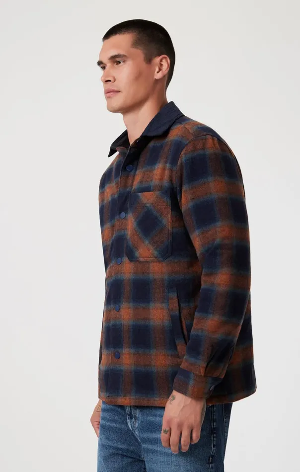 Men Plaid Shacket In Brick Red Check Mavi Jeans Jackets Men Plaid Shacket In Brick Red Check Mavi Jeans Jackets