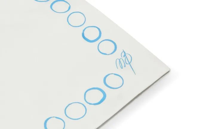 Men Pocket Squares Manolo Blahnik CIRCLES Ivory And Blue Silk Pocket Square