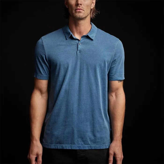 Men PolosNovelty Tops James Perse Sueded Jersey Polo Lake Pigment