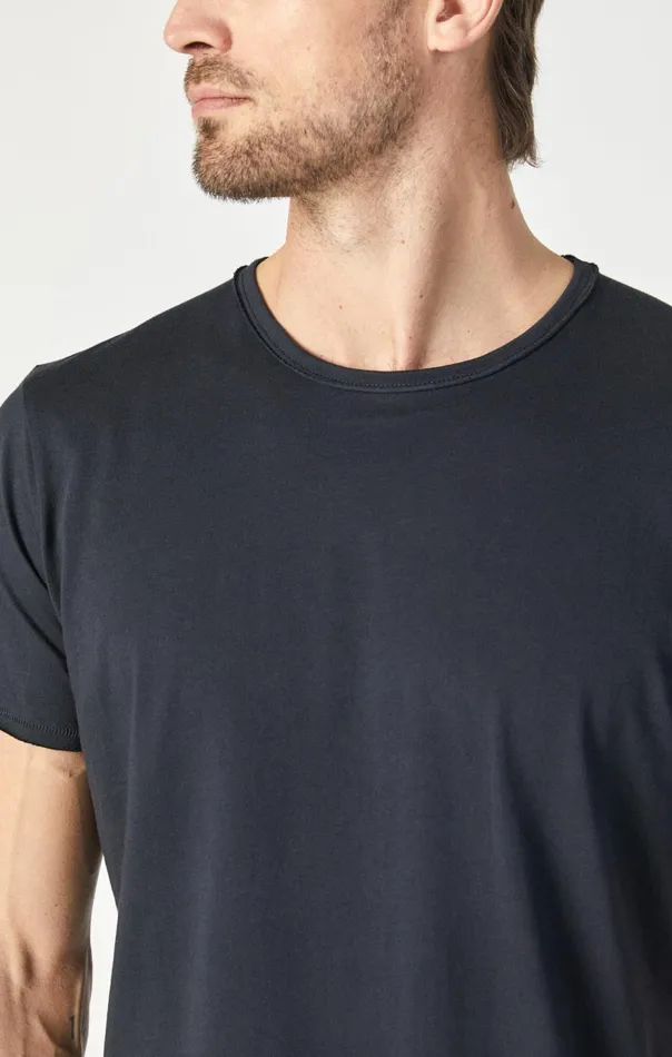 Men Raw Edge Neck TShirt In Black Mavi Jeans TShirts Men Raw Edge Neck TShirt In Black Mavi Jeans TShirts