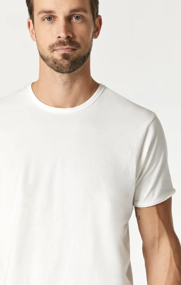 Men Raw Edge Neck TShirt In Blanc De Blanc Mavi Jeans TShirts Men Raw Edge Neck TShirt In Blanc De Blanc Mavi Jeans TShirts