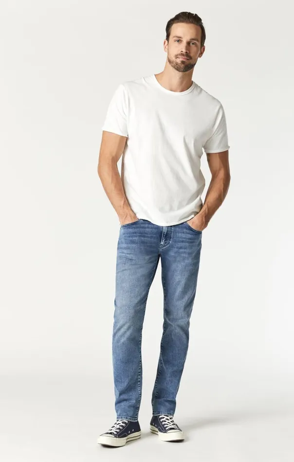 Men Raw Edge Neck TShirt In Blanc De Blanc Mavi Jeans TShirts Men Raw Edge Neck TShirt In Blanc De Blanc Mavi Jeans TShirts