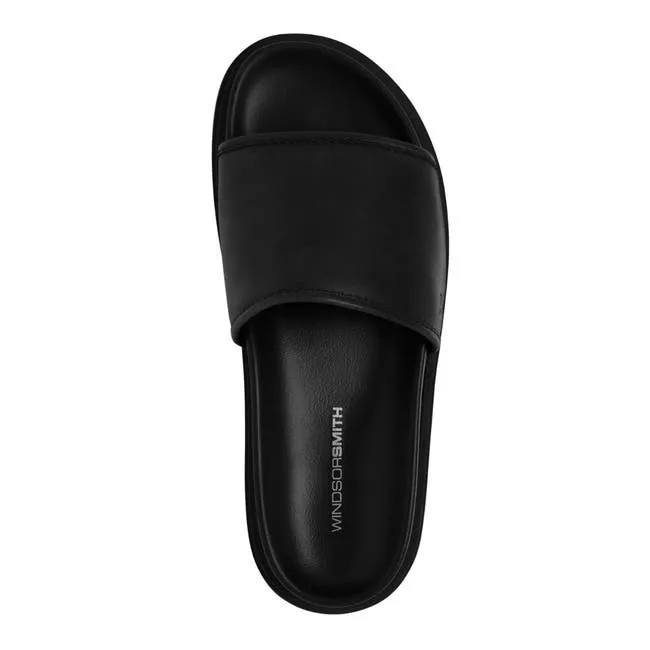 Men Rowdy Black Leather Sandals Windsor Smith Sandals