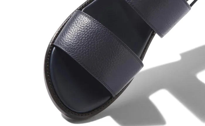 Men Sandals Manolo Blahnik BULGOBIS Navy Blue Calf Leather Sandals Men Sandals Manolo Blahnik BULGOBIS Navy Blue Calf Leather Sandals