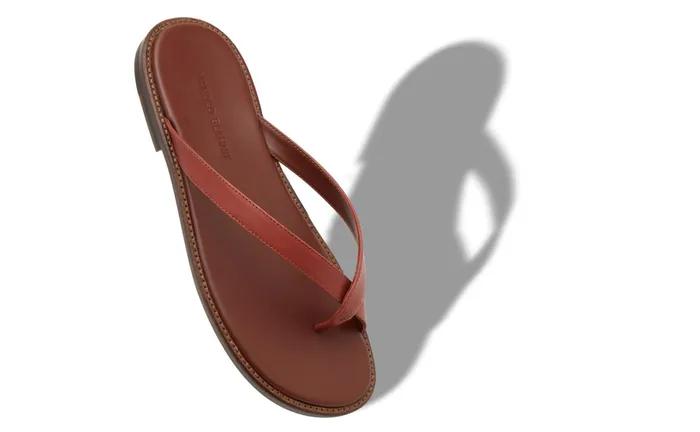 Men Sandals Manolo Blahnik SIRACUSA Mid Brown Calf Leather Flat Sandals Men Sandals Manolo Blahnik SIRACUSA Mid Brown Calf Leather Flat Sandals