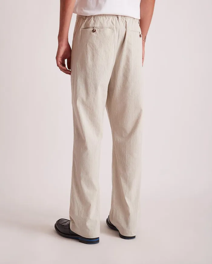Men Saturdays NYC Pants Dean Linen Trouser Natural Men Saturdays NYC Pants Dean Linen Trouser Natural