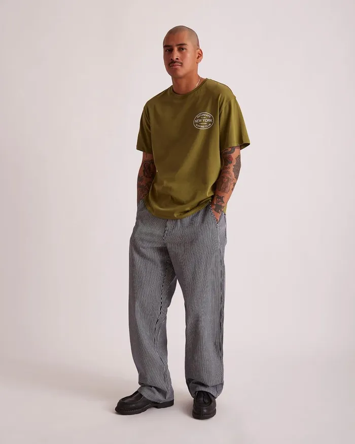 Men Saturdays NYC Pants George Stripe Cotton Twill Pant Ocean Men Saturdays NYC Pants George Stripe Cotton Twill Pant Ocean