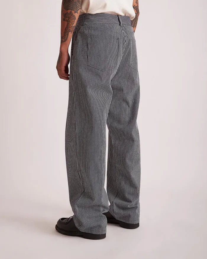 Men Saturdays NYC Pants George Stripe Cotton Twill Pant Ocean Men Saturdays NYC Pants George Stripe Cotton Twill Pant Ocean