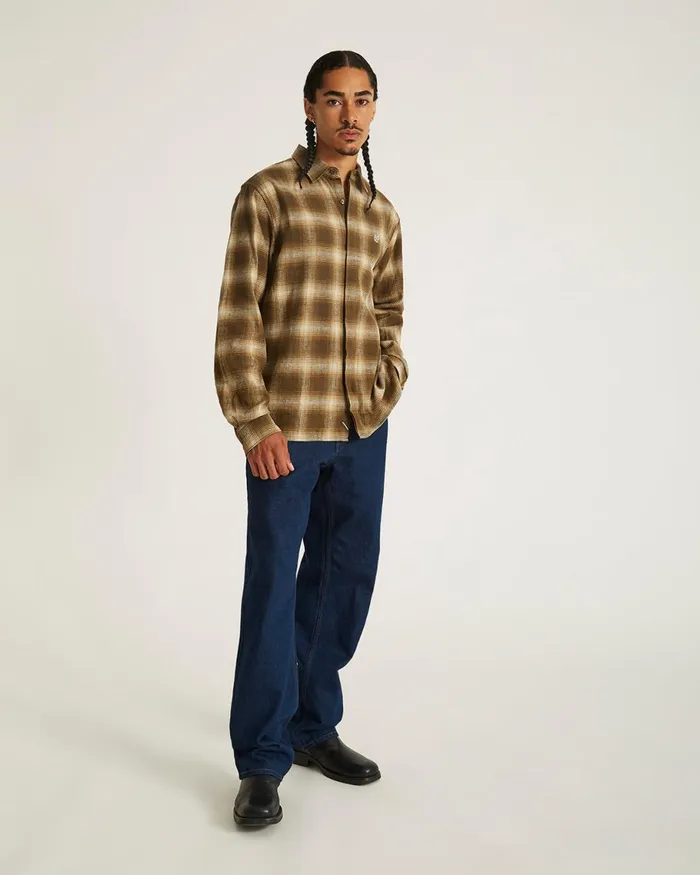 Men Saturdays NYC Shirts Mickey Cotton Linen Long Sleeve Shirt Coffeebean Men Saturdays NYC Shirts Mickey Cotton Linen Long Sleeve Shirt Coffeebean