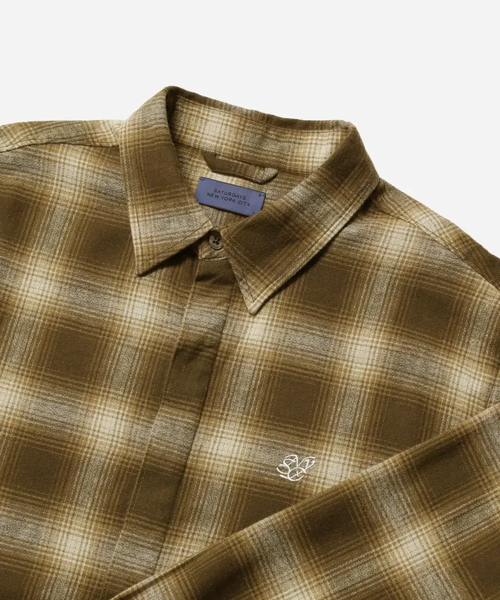 Men Saturdays NYC Shirts Mickey Cotton Linen Long Sleeve Shirt Coffeebean Men Saturdays NYC Shirts Mickey Cotton Linen Long Sleeve Shirt Coffeebean