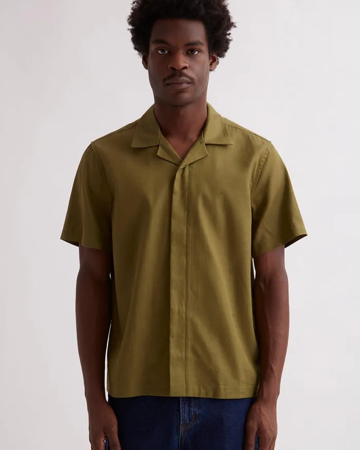 Men Saturdays NYC Shirts York Camp Collar SS Shirt Mayfly Men Saturdays NYC Shirts York Camp Collar SS Shirt Mayfly