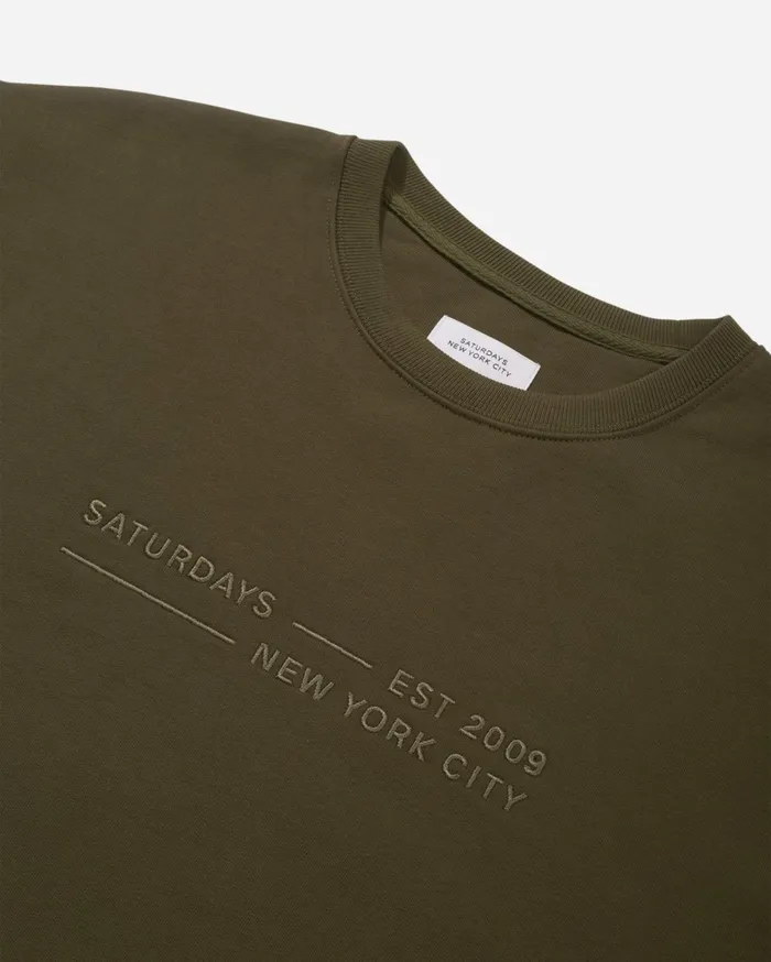 Men Saturdays NYC Sweatshirts and Sweatpants Bowery Fundamental Crew Armygreen Men Saturdays NYC Sweatshirts and Sweatpants Bowery Fundamental Crew Armygreen