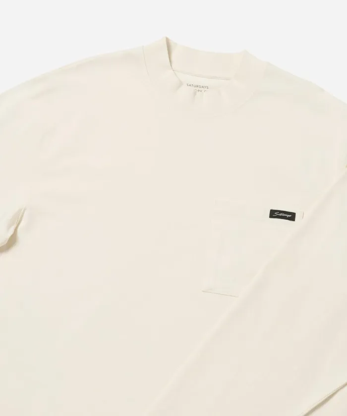 Men Saturdays NYC Tees Dekalb Heavy Weight Mockneck LS Ivory Men Saturdays NYC Tees Dekalb Heavy Weight Mockneck LS Ivory
