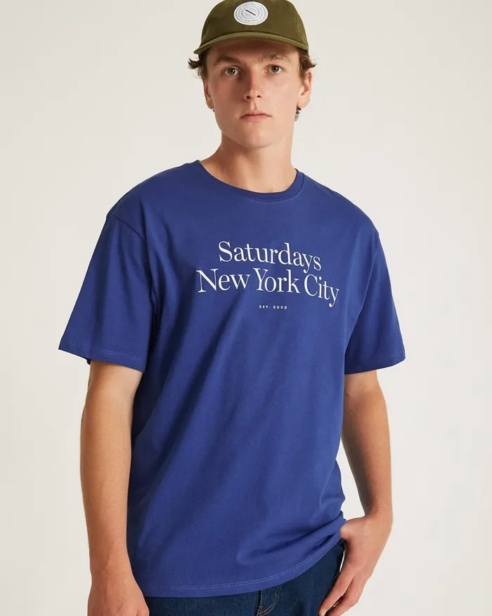 Men Saturdays NYC Tees Miller Standard SS Tee Limoges Men Saturdays NYC Tees Miller Standard SS Tee Limoges