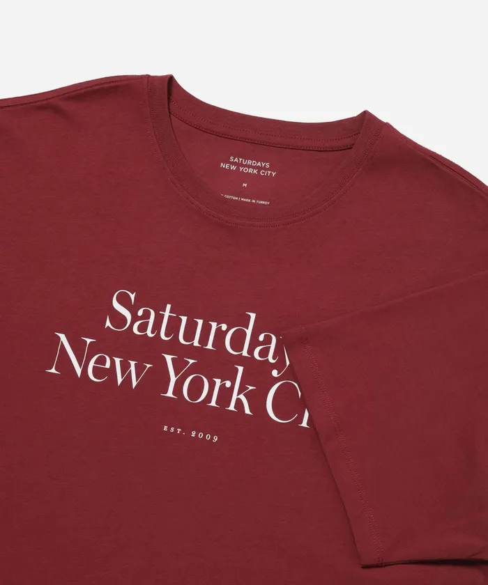 Men Saturdays NYC Tees Miller Standard SS Tee Rhubarb Men Saturdays NYC Tees Miller Standard SS Tee Rhubarb