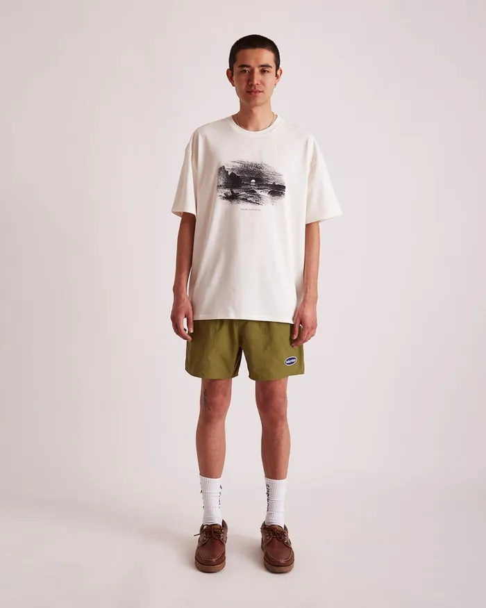 Men Saturdays NYC Tees Old Beach Relaxed SS Tee Ivory Men Saturdays NYC Tees Old Beach Relaxed SS Tee Ivory