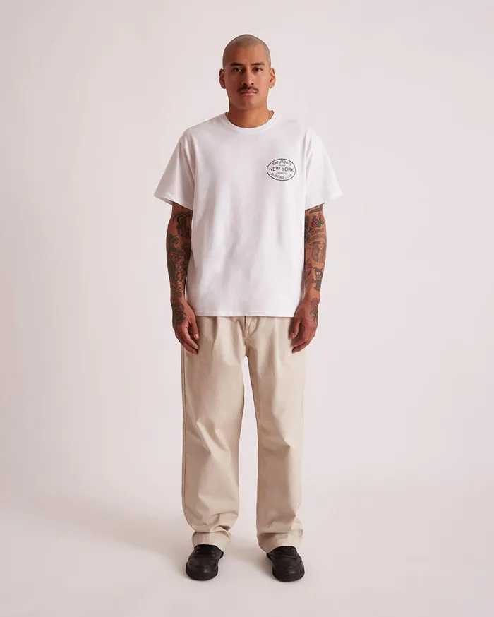 Men Saturdays NYC Tees Surfing Club Standard SS Tee White Men Saturdays NYC Tees Surfing Club Standard SS Tee White