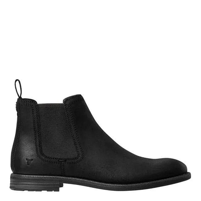 Men Saxon Black Oil Suede Boots Windsor Smith Boots