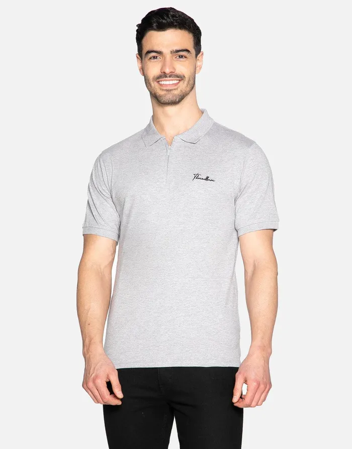 Men Script Cotton Polo Shirts 3 Pack BlackGrey MarlWhite Threadbare Polo Shirts Men Script Cotton Polo Shirts 3 Pack BlackGrey MarlWhite Threadbare Polo Shirts