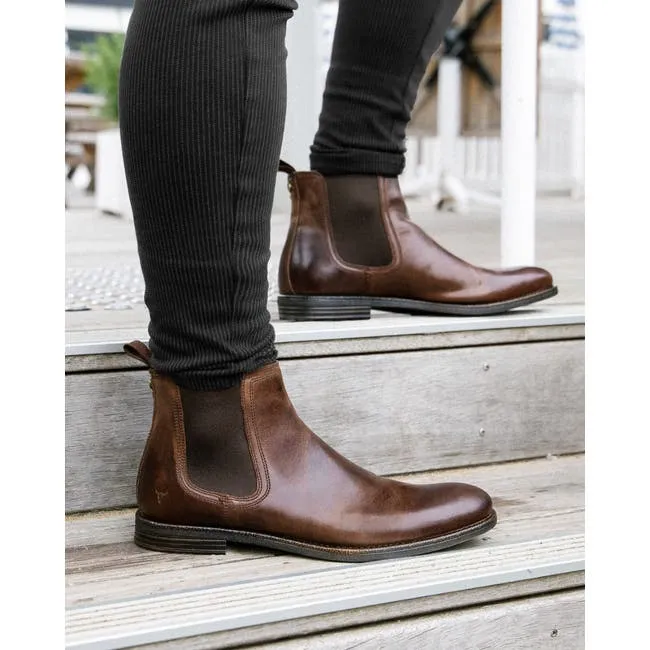 Men Sergio Dark Brown Leather Boots Windsor Smith Boots