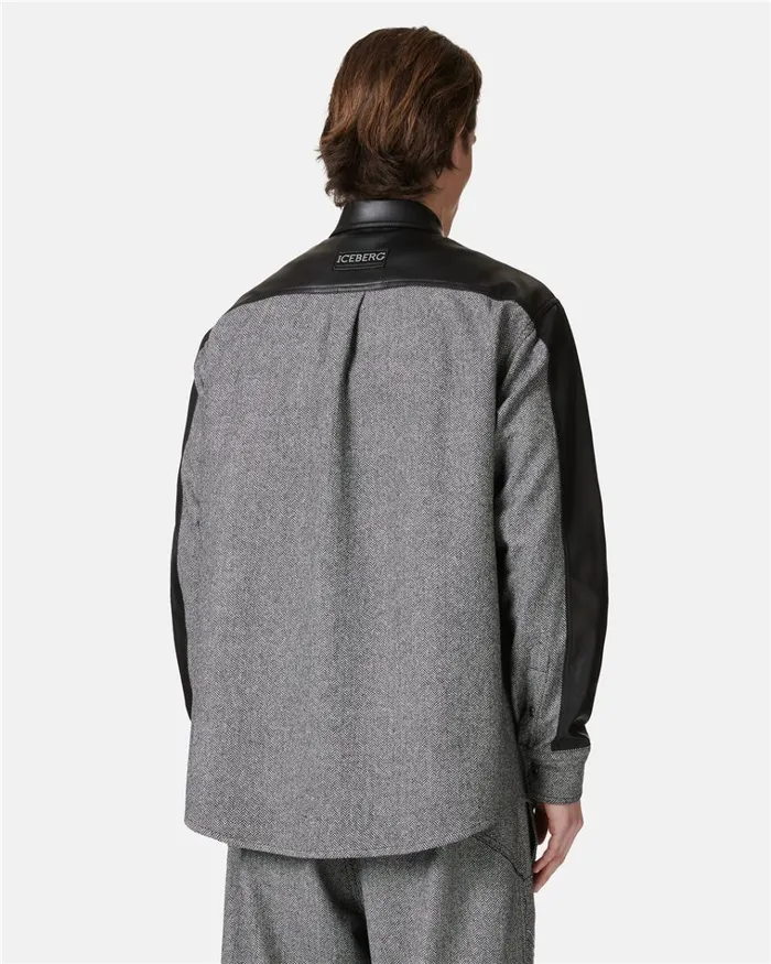 Men SHIRTS Iceberg Relaxed Fit Shirt In A Mix Of Fabrics Men SHIRTS Iceberg Relaxed Fit Shirt In A Mix Of Fabrics