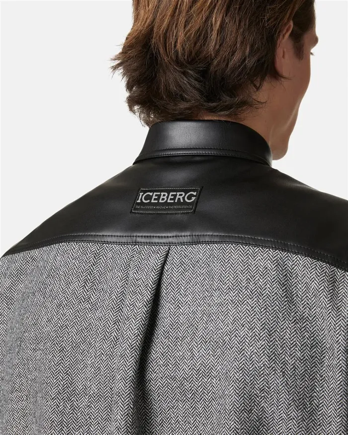 Men SHIRTS Iceberg Relaxed Fit Shirt In A Mix Of Fabrics Men SHIRTS Iceberg Relaxed Fit Shirt In A Mix Of Fabrics